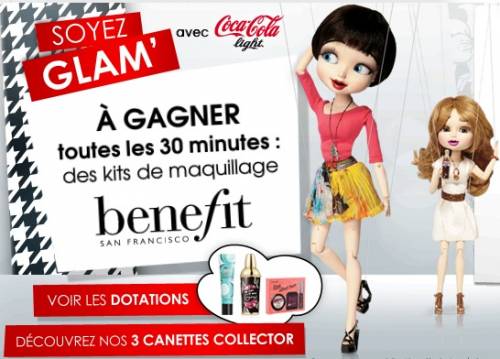 soyez glam avec coca-cola light kit de maquillage à gagner toutes les 30 minutes avec coca-cola light