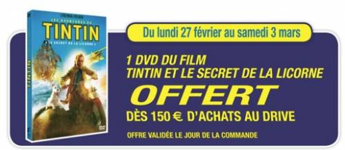 cora drive bon plan cora drive tintin et le secret de la licorne gratuit