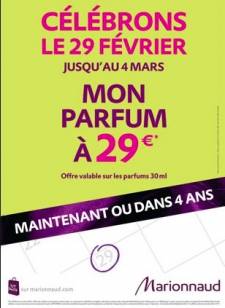 marionnaud bon plan parfums célébrons le 29 février mon parfum à 29?