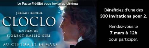 cloclo place ciné gratuite le pacte sfr : 600 places de cinéma gratuites pour le film cloclo