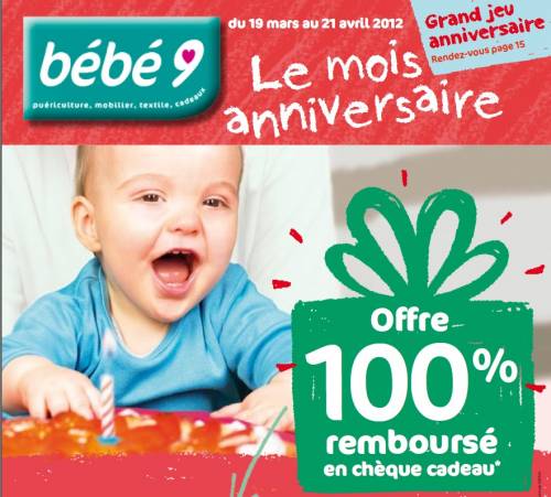 promo bébé 9 bébé 9 100% remboursé