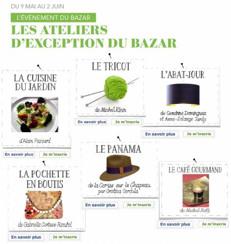 ateliers gratuit du bazar bhv inscription ateliers gratuits bhv