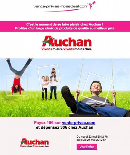 vente privée bon plan auchan vente privée bon d'achat auchan de 15? vendu 30?