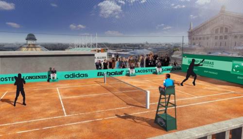 tennis sur le toit de la galerie lafayette un match de tennis sur le toit de la galerie lafayette