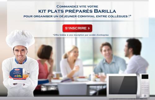 kit plats préparés barilla gratuit offre barilla comité d'entreprise kit repas gratuits avec plats préparés