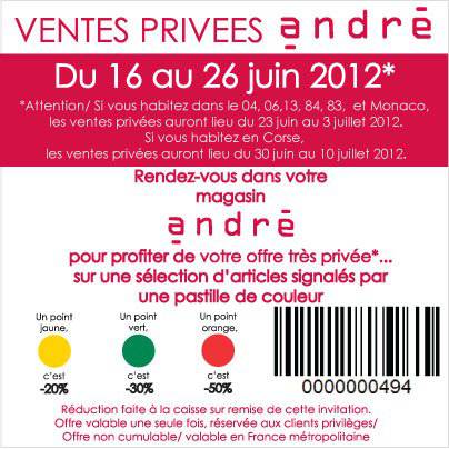 ventes privées andré chassures andré : vente privée juin 2012 pré-soldes été 2012