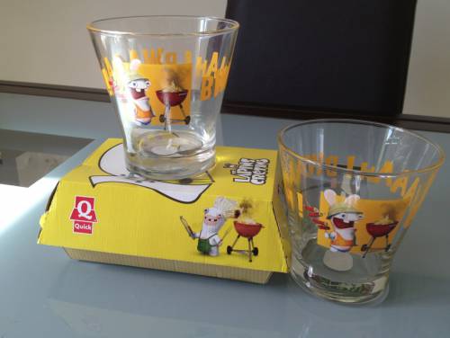 verres lapins crétins chez quick avec achat du menu mission crétin