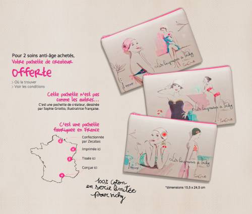 vichy ma pochette de créateur pour 2 produits anti-age achetés, vichy offre une pochette de créateur gratuite