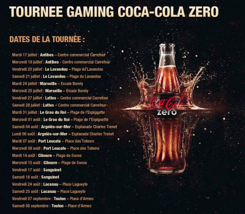tournée coca cola zero gaming tour 2012 tournée coca cola zero gaming tour 2012 les dates et lieux