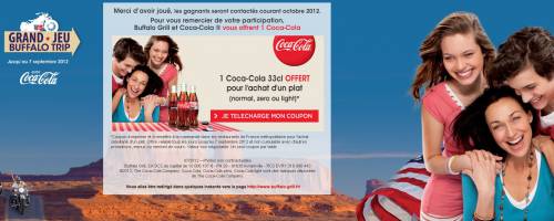 bon plan buffalo grill coca cola bon plan buffalo grill coca cola gratuit offert