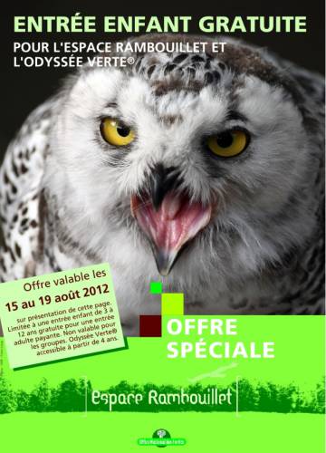 place enfant gratuite pour l'espace rambouillet