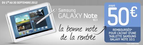 50? remboursés sur la nouvelle tablette samsung galaxy note 10.1