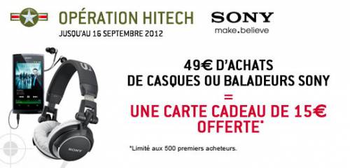 virgin promo sony virgin promo sony : 15? offerts en carte cadeau