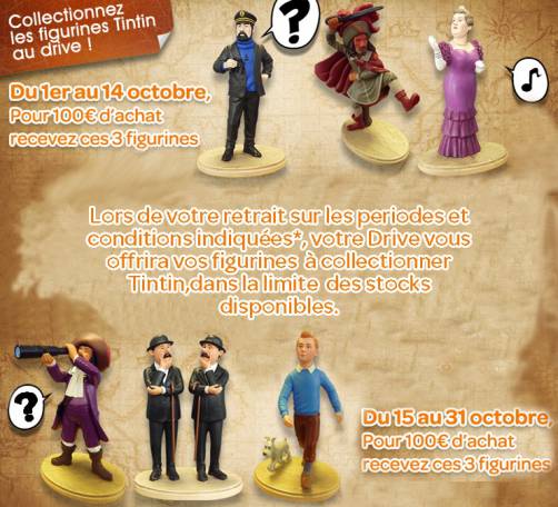 carrefour drive tintin carrefour drive tintin figurines à collectionner dès 100? d'achats