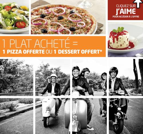 bon plan restaurants del arte bon plan restaurants del arte : 1 plat acheté = 1 pizza offerte