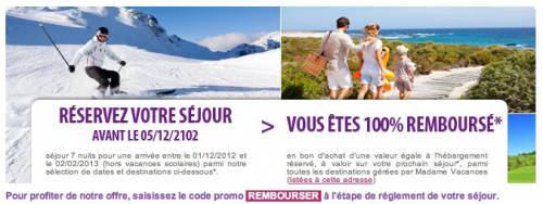 madame vacances 100% remboursé madame vacances 100% remboursé bon plan vacances hiver 2012 2013