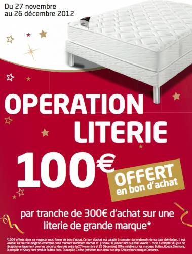 but opération literie but 100? offerts tous les 300? d'achat literie
