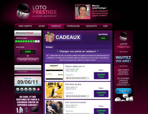 lotoprestige cadeaux liste des cadeaux lotoprestige