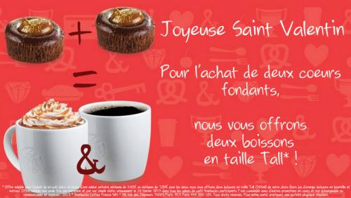 saint-valentin 2013 starbucks saint-valentin 2013 starbucks 2 boissons offertes pour l'achat de 2 coeur fondants