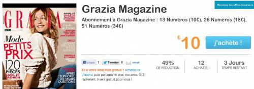 promo abonnement grazia bon plan pour vous abonner au magazine grazia à petit prix