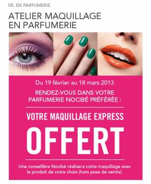 nocibé atelier maquillage nocibé vous offre une séance de maquillage express gratuite