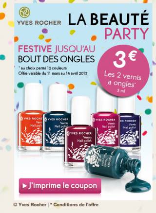 yves rocher la beauté party yves rocher la beauté party bon plan vernis à ongles deux pour 3?