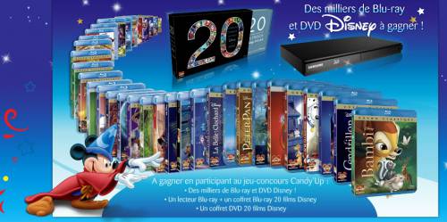 candy up 40 ans disney candy up 40 ans : des milliers de blu-ray dvd films disney à gagner