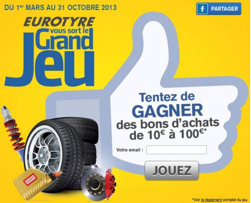 grand jeu eurotyre grand jeu eurotyre bons d'achat à gagner gratuitement