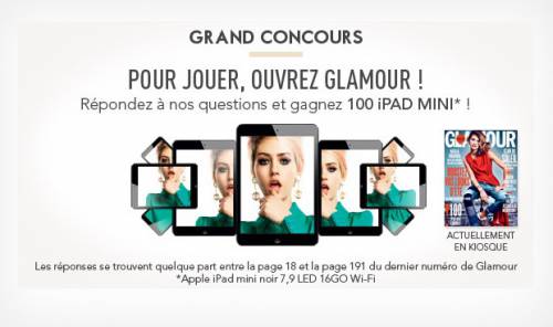 glamour 100 ipad mini à gagner jeu-concours glamour 100 ipad mini à gagner : les réponses