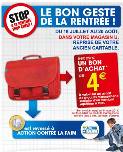 Cartable a roulette super u