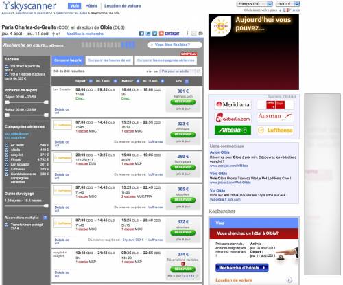 skyscanner skyscanner : comparer les prix des billets d'avion