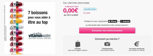eau vitaminwater 100% remboursé eau vitaminwater 100% remboursé avec shopmium