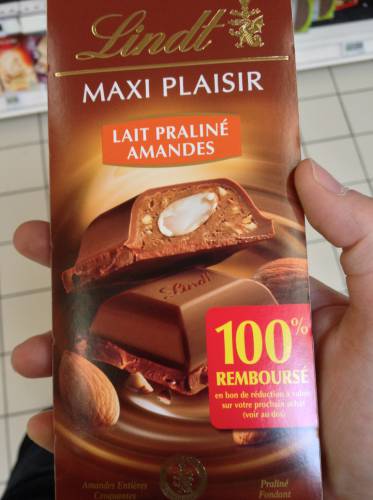 lindt 100% remboursé tablette de chocoalt lindt maxi plaisir 100% remboursé