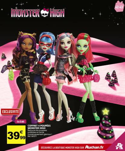 promo monster high noël 2013 coffret et promo monster high noël 2013 poupées à 10? chez auchan