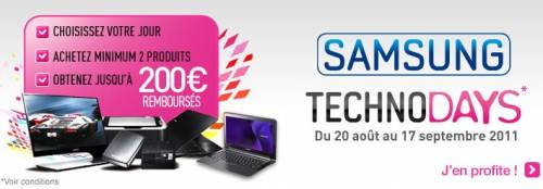 samsung technodays samsung technodays : offre de remboursement