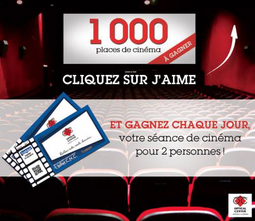 jeu optical center jeu optical center : 1000 places de cinéma gratuites à gagner