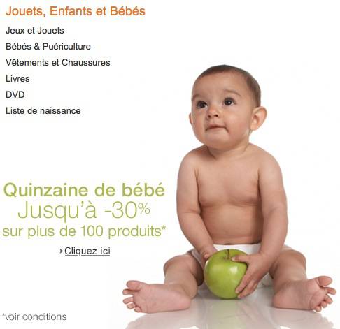 amazon promo bébé amazon promo bébé : la quizaine de bébé jusqu'à -30% sur plus de 100 produits