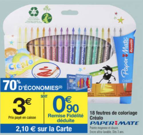 carrefour feutres 70% remboursé carrefour feutres paper mate créalo 70% remboursé