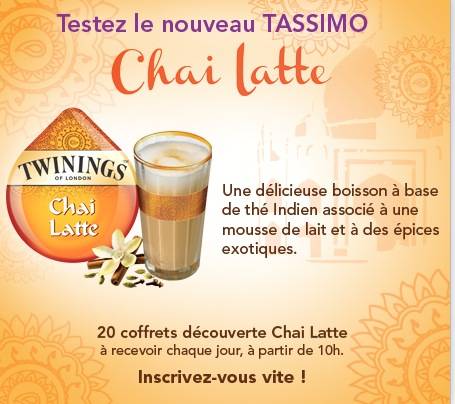tassimo chai latte coffret gratuit tassimo chai latte