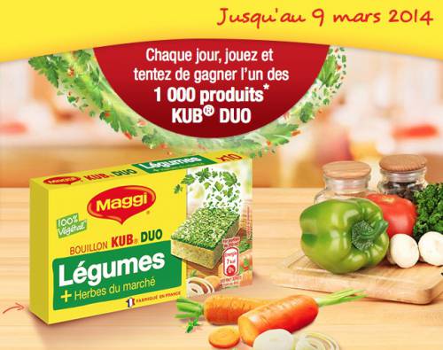grand jeu maggi kub duo grand jeu maggi kub duo avec 21000 échantillons gratuits à gagner