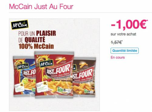 shopmium frites mccain shopmium frites mccain just au four pour 0,57?