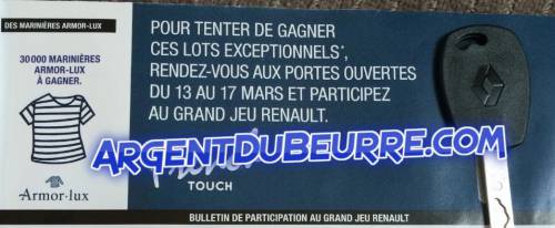 grand jeu portes ouvertes renault 2014 grand jeu portes ouvertes renault mars 2014 : 30 000 marinières à gagner