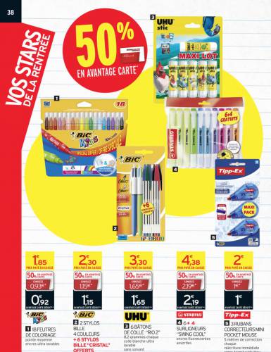 intermarché rentrée 2014 50% intermarché rentrée 2014 promo fournitures scolaires avec 50% en avantage carte