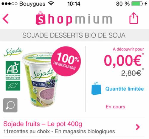 shopmium sojade 100% remboursé shopmium sojade 100% remboursé avec shopmium