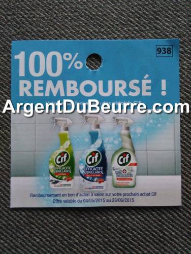 cif 100% remboursé les pistolets cif 100% remboursé en un bon d'achat
