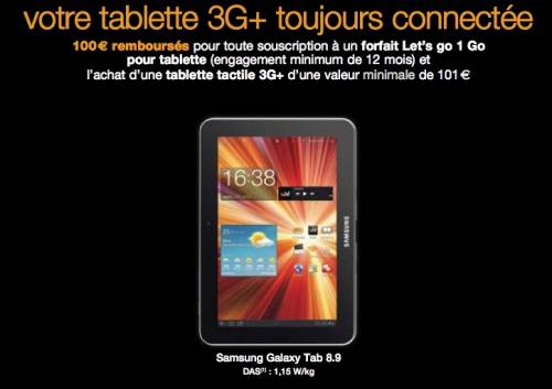 orange rembourse 100? sur tablettes numériques orange rembourse 100? sur ipad ipad 2 samsung galaxy tab