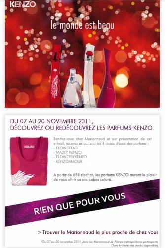 echantillon gratuit parfum kenzo bon pour 4 échantillons gratuits kenzo chez marionnaud