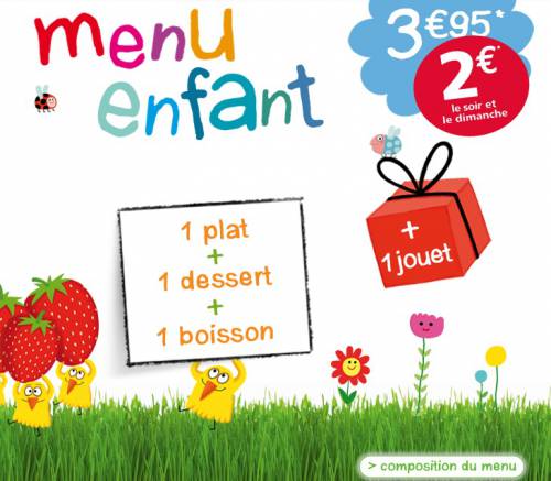 menu enfant flunch le menu enfant flunch est proposé à 2? jusqu'au 12 mai 2013