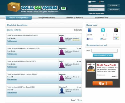 colisduvoisin.fr colisduvoisin.fr : réception de colis gratuit chez un voisin