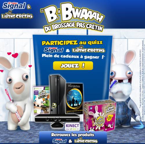 jeu signal lapins crétins jeu-concours signal avec les lapins crétins : 15 pack xbox 360 kinect à gagner